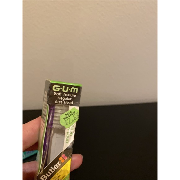 Butler GUM ToothBrushes Adult Regular Soft 411 Purple /soft‎ Tapered 308 Blue - Picture 3 of 7